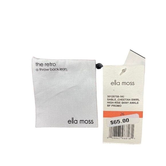 Ella‎ Moss Skinny Ankle Jeans Juniors' 26 Cheetah Animal-Print Stretch NEW - Picture 9 of 13